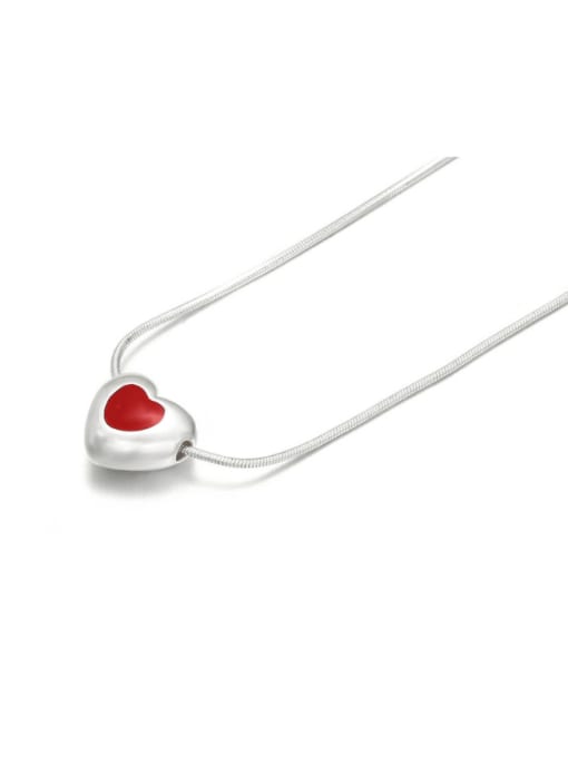 Five Color Brass Enamel Heart Minimalist Necklace 2