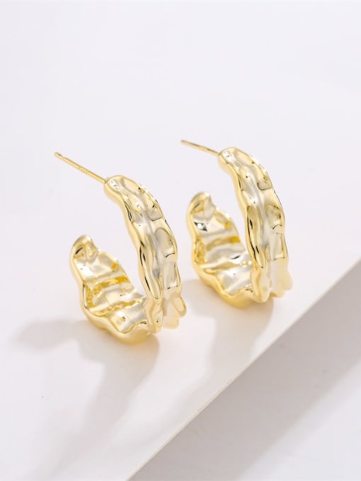AOG Brass Geometric Minimalist Stud Earring