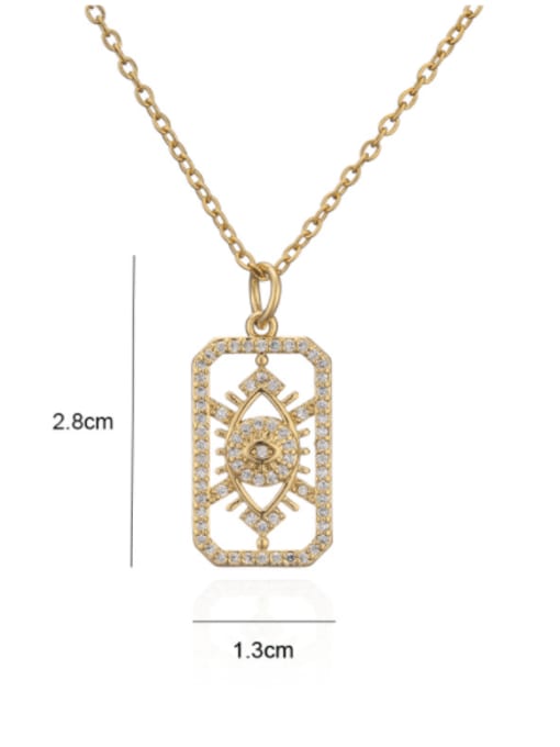 AOG Brass Cubic Zirconia  Vintage Geometric Pendant Necklace 1