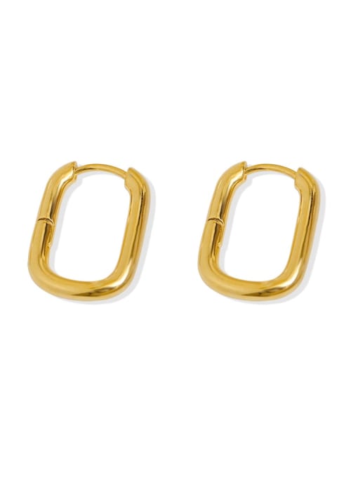 14k Gold Brass Hollow Geometric Minimalist Stud Trend Korean Fashion Earring