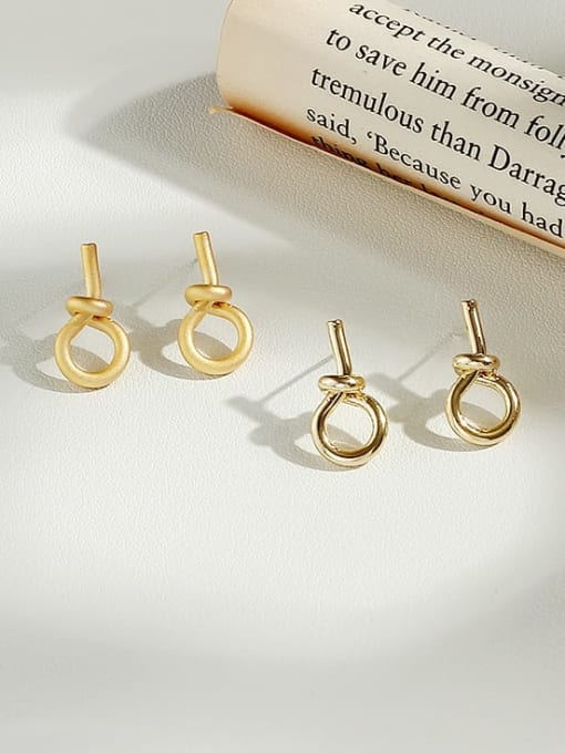 HYACINTH Copper Hollow Geometric Minimalist Stud Trend Korean Fashion Earring 3