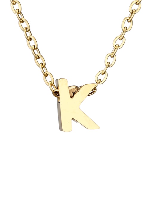 K 14 K gold Titanium Letter Minimalist Initials Pendant Necklace