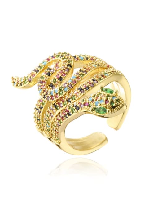 11216 Brass Cubic Zirconia Snake Vintage Band Ring