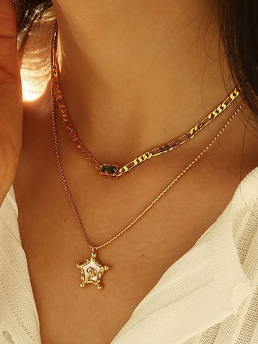 ACCA Brass Cubic Zirconia Star Vintage Necklace 1