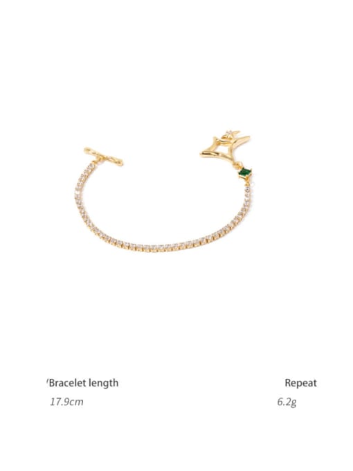 Bracelet Brass Cubic Zirconia Star Vintage Necklace