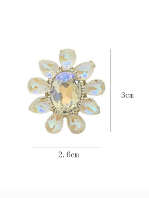 SUUTO Brass Cubic Zirconia Flower Luxury Stud Earring 1