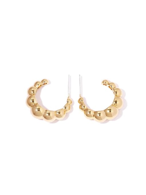 ACCA Brass Bead Geometric Minimalist Stud Earring
