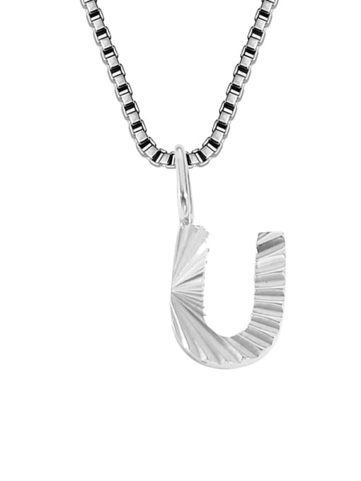 U stainless steel color Stainless steel Letter Minimalist Necklace