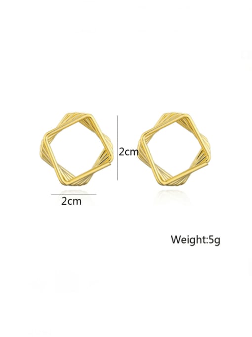 AOG Brass Hollow  Geometric Minimalist Stud Earring 2