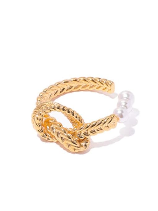 Paragraph 8 (adjustable) Brass Hollow Geometric Vintage Band Ring