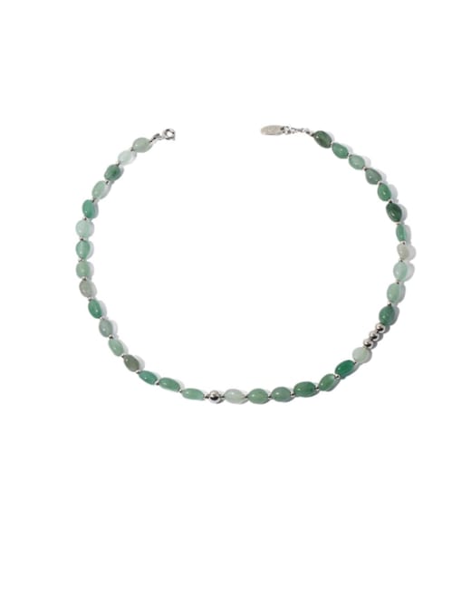 TINGS Brass Imitation jade Stone Round Minimalist Necklace 3