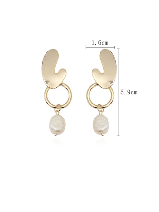 HYACINTH Copper Imitation Pearl Irregular Minimalist Drop Trend Korean Fashion Earring 1