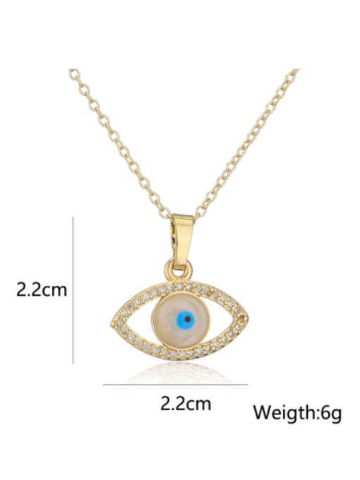AOG Brass Cubic Zirconia Enamel Evil Eye Vintage Necklace 2