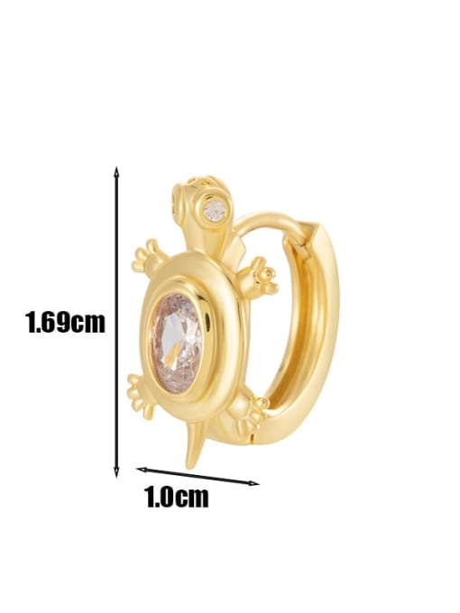 4 # Golden -- Single Brass Cubic Zirconia Animal Trend Single Earring
