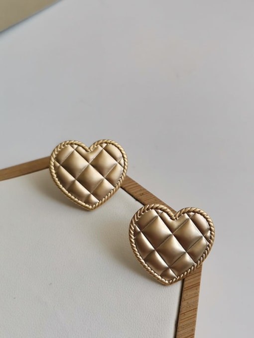 HYACINTH Copper Smooth Heart Minimalist Stud Trend Korean Fashion Earring 2