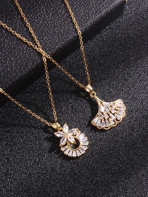 AOG Copper Cubic Zirconia Flower Butterfly  Trend Pendant Necklace 2
