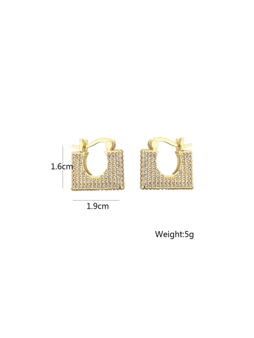 AOG Brass Cubic Zirconia Geometric Dainty Stud Earring 2