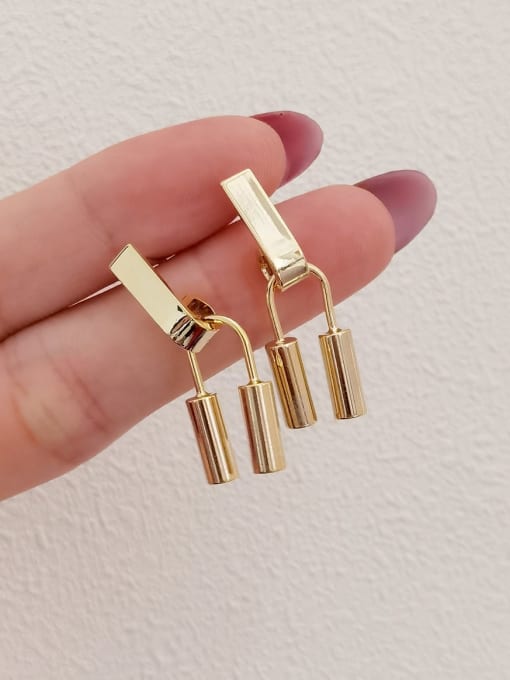 HYACINTH Brass Locket Minimalist Drop Earring 1