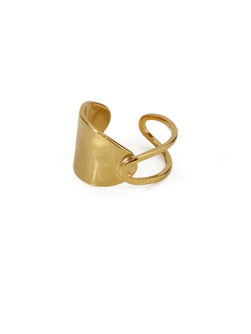 Honeycomb pattern open ring Brass Irregular Vintage Band Ring