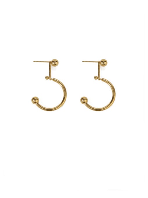 gold Brass Geometric Minimalist Stud Earring