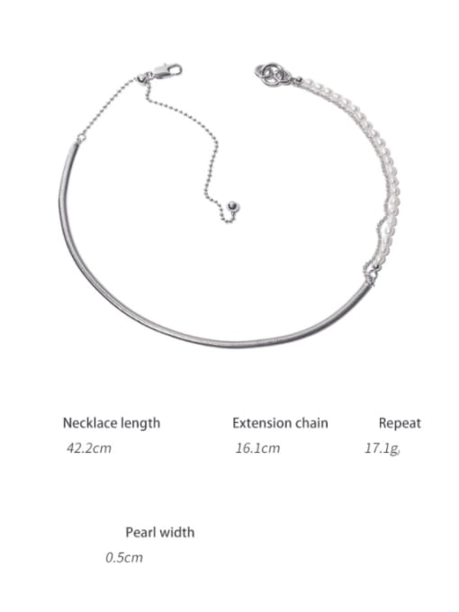 Adjustable necklace Brass Imitation Pearl Geometric Minimalist Necklace