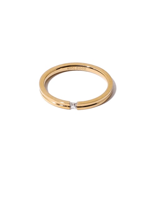 Zircon ring Stainless steel Rhinestone Round Vintage Band Ring