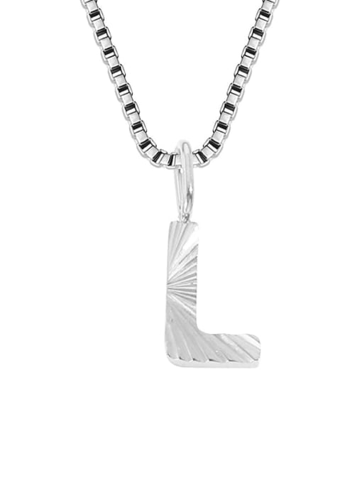 L stainless steel color Stainless steel Letter Minimalist Necklace