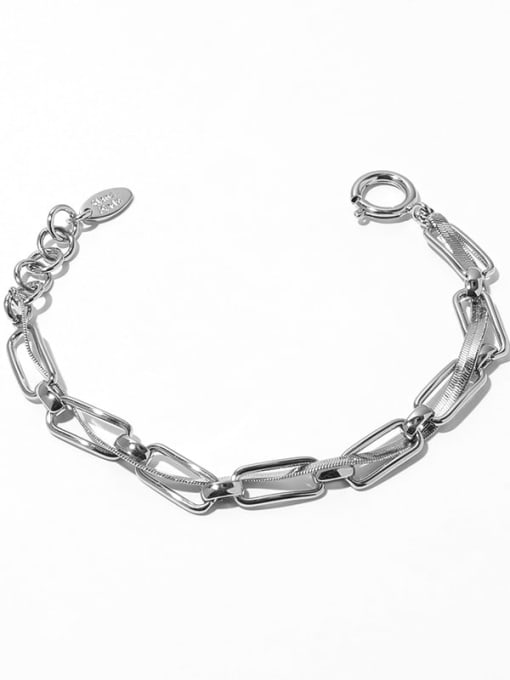 Double chain Brass Geometric Trend Link Bracelet