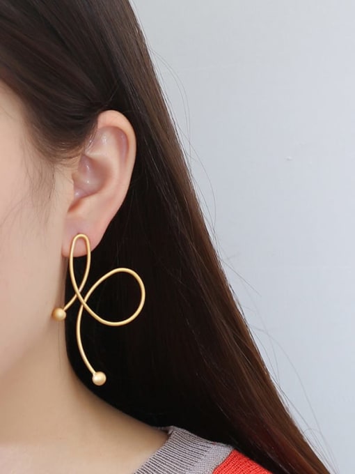HYACINTH Copper Imitation Pearl Bowknot Minimalist Drop Trend Korean Fashion Earring 1