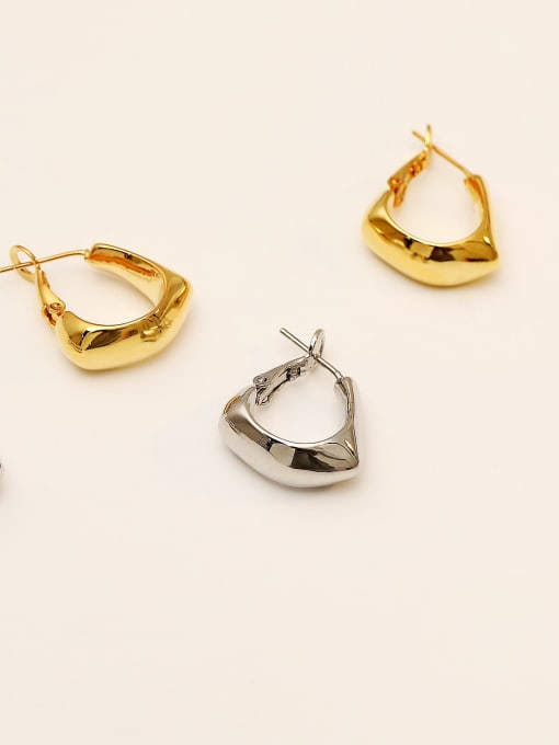 HYACINTH Brass Smooth Geometric Vintage Stud Trend Korean Fashion Earring 3
