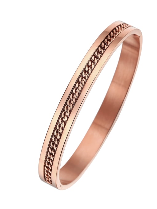 8mm rose gold Stainless steel Minimalist Chain Bangle