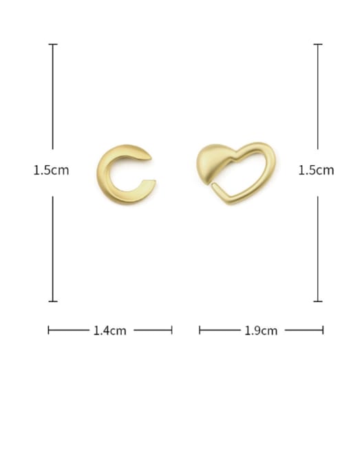 ACCA Brass Hollow Heart Minimalist Stud Earring 3