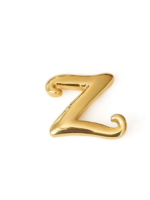 Z Ear Stud （Single） Brass Letter Minimalist  Stud Earring(single)