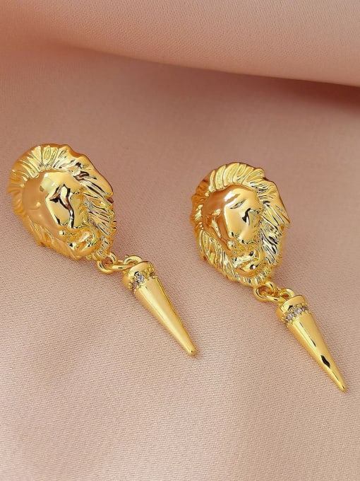 16k gold Brass Geometric Vintage Drop Earring