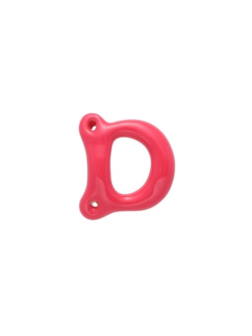 Letter D red (sold only) Brass Enamel Message Cute Single Earring
