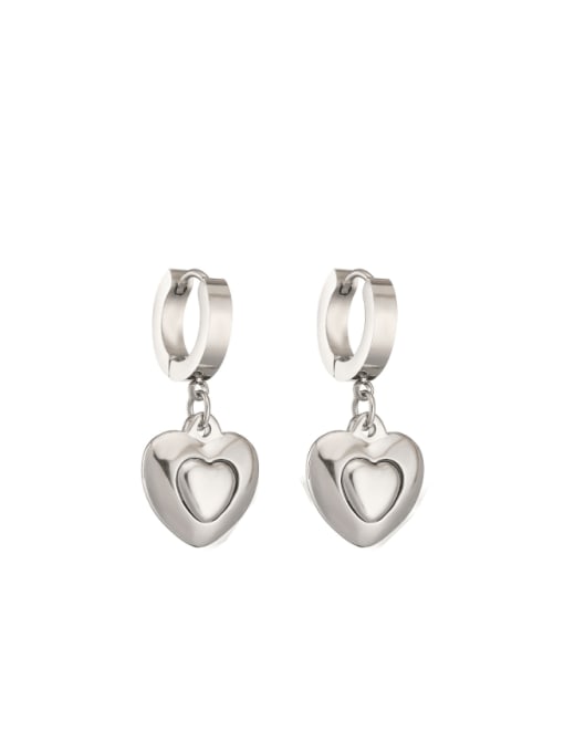 44936 Titanium Steel Heart Minimalist Huggie Earring