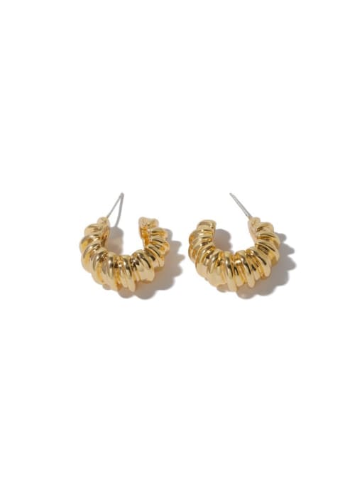 ACCA Brass Twist  Geometric Vintage Stud Earring