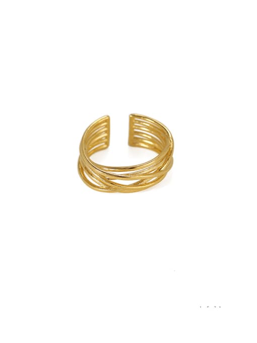 ACCA Brass Line Geometric Minimalist Stackable Ring 0