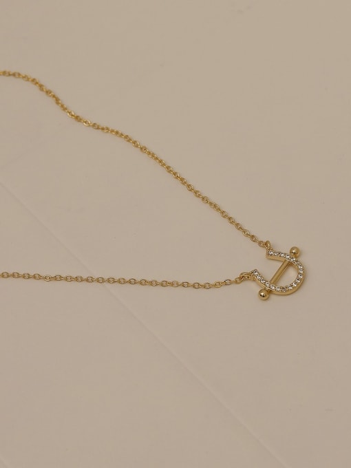 14k gold Brass Cubic Zirconia Geometric Minimalist Trend Korean Fashion Necklace