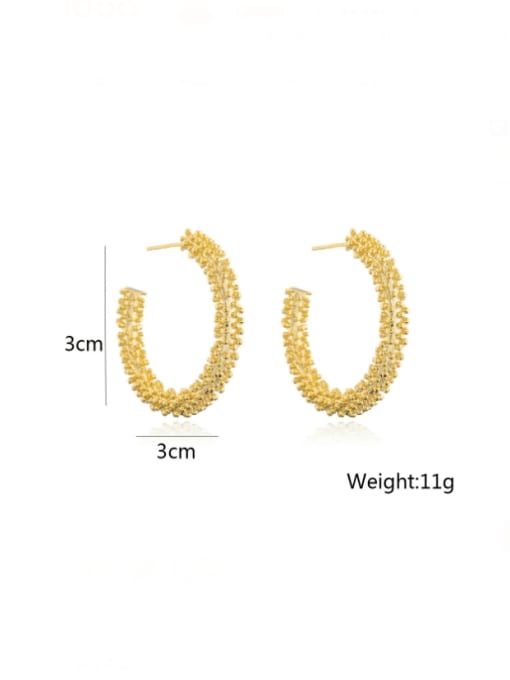 AOG Brass Geometric Minimalist C Shape  Stud Earring 3