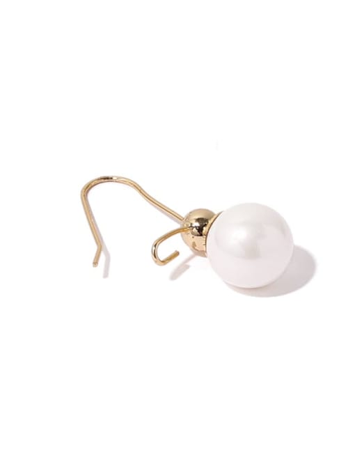 gold Brass Imitation Pearl Geometric Minimalist Hook Earring