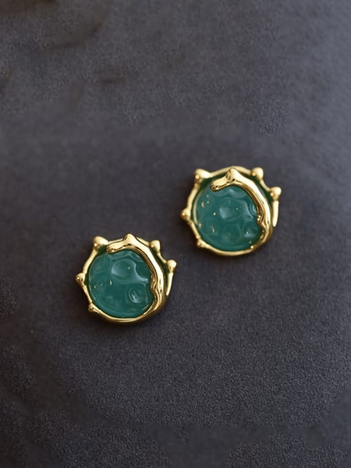 ACCA Brass Resin Round Vintage Stud Earring 2