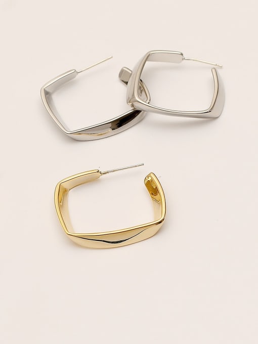 HYACINTH Brass Geometric Minimalist Stud Trend Korean Fashion Earring 0