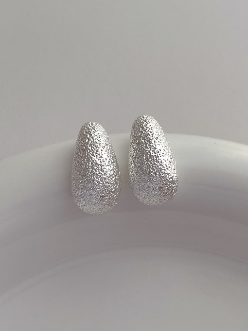 Silver Small Water Drop Earrings Brass Geometric Minimalist Stud Earring