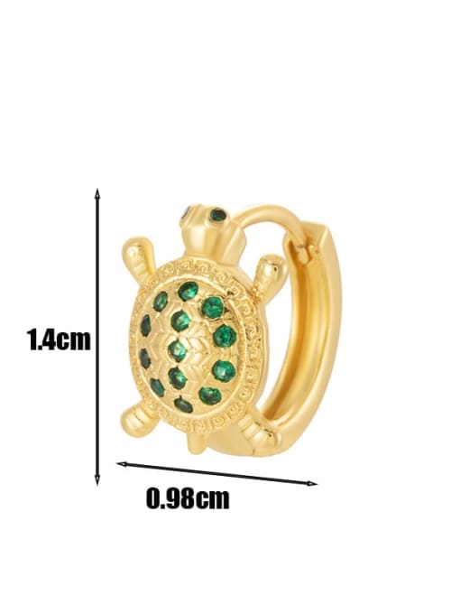 6 # Golden -- Single Brass Cubic Zirconia Animal Trend Single Earring