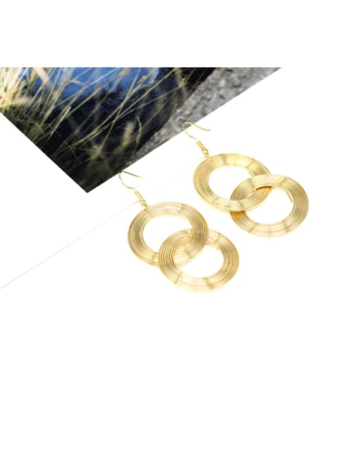 HYACINTH Copper Hollow Round Minimalist Hook Trend Korean Fashion Earring 1