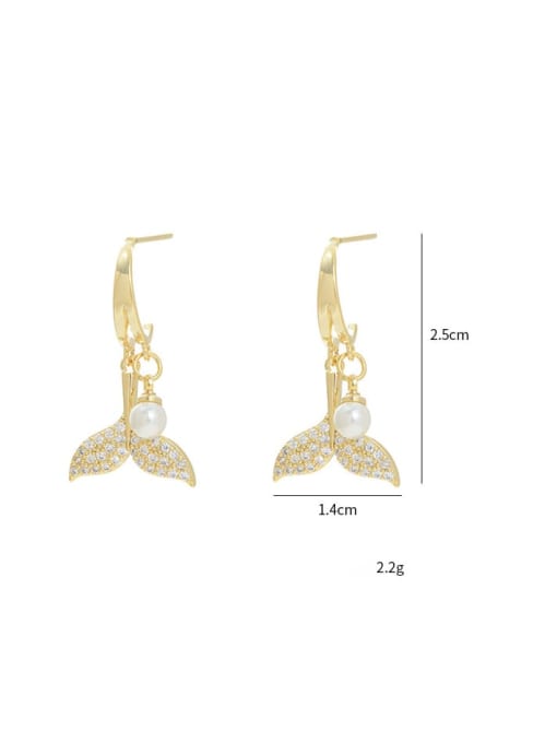YOUH Brass Cubic Zirconia Geometric Dainty Stud Earring 1