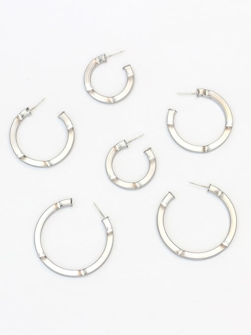 Dumb Silver Large Copper Hollow Round Minimalist Hoop Trend Korean Fashion Earring
