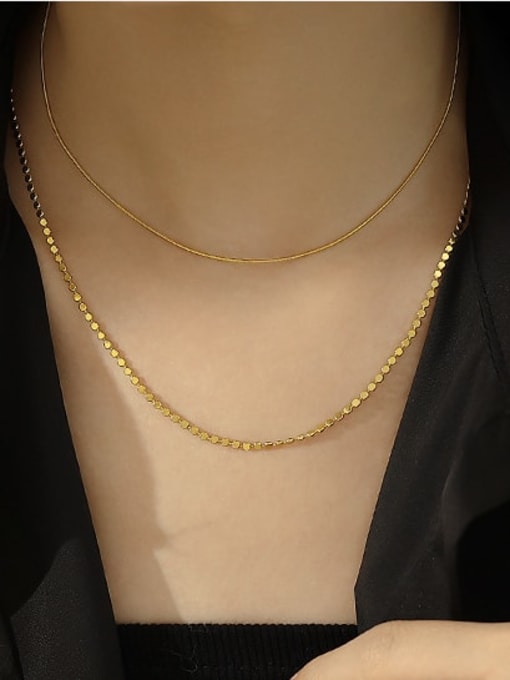 ACCA Brass Geometric Minimalist Chain Necklace 3