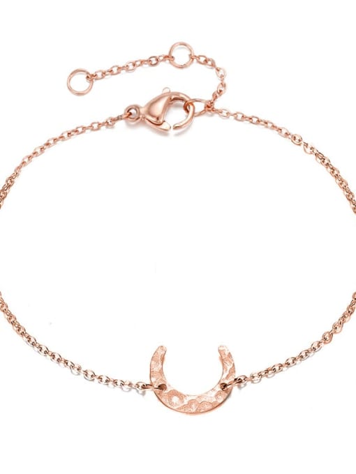 rose gold Stainless steel Moon Minimalist Link Bracelet